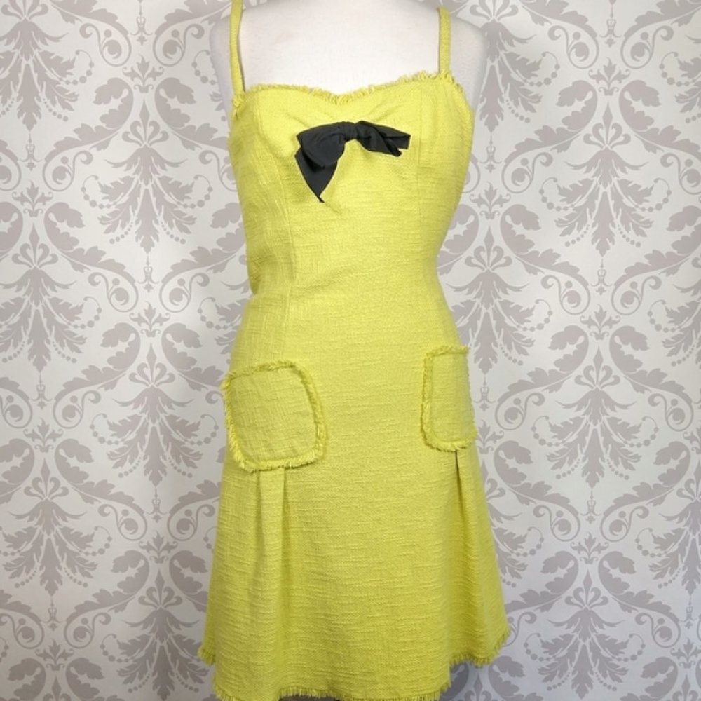 Vintage Moschino Cheap and Chic Yellow dress w/Black bow